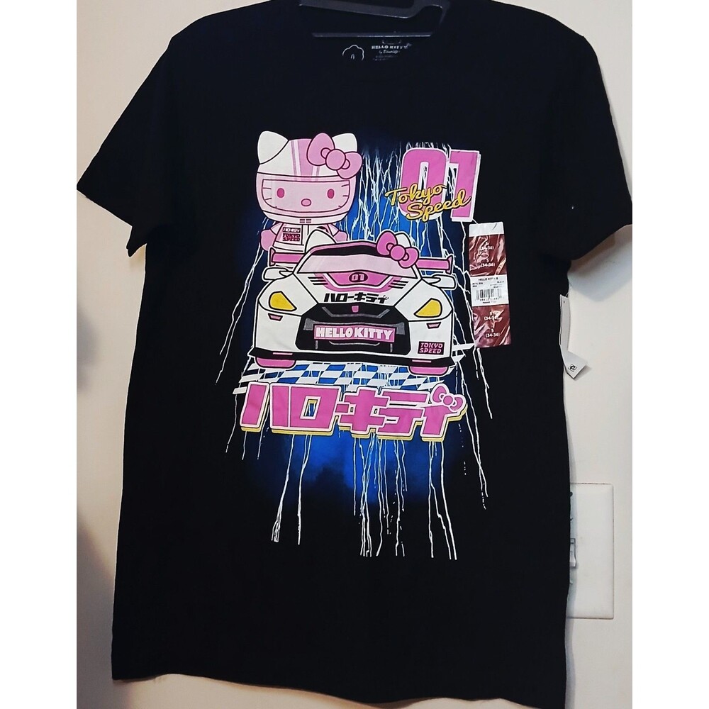 Hello Kitty Tokyo Speed T Shirt Mens Small NWT JDM Racing Graphic Black